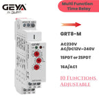 GEYA GRT8-M 16A Multifunction Timer Relay with 10 Function Choices AC DC 12V 24V 220V 230V Time Relay