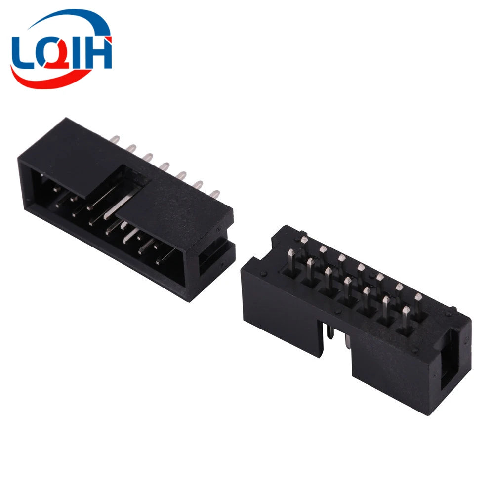 10PCS DC3 6P/8P/10P/14P/16P/20P/30P/34P/40P 2.54mm Socket Header Connector ISP Male Double-spaced Straight needle Curved needle