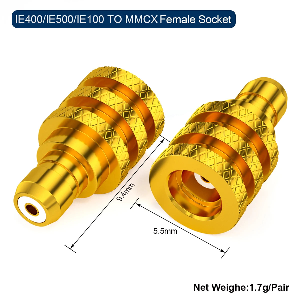 QYFANG Golden Wheel 0.78 Ear/IE300/IE900/IPX/A2DC/IE400 to MMCX Female Base Adapter