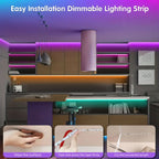LED Strip Lights, RGB Color Changing Led Strip Lighting with 24-Key Remote and  APP Control, Music Sync Lights