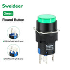 16mm LED Illuminuted Push Button Switch 12/24/220V Momentary Self-locking on Off with Light Square Round Rectangle Power Switch