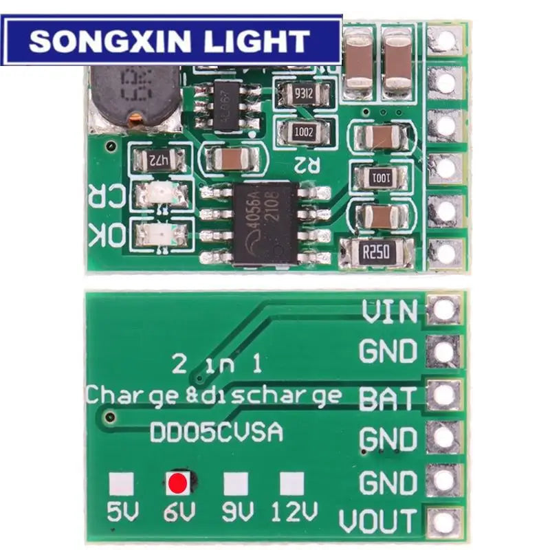 3.7V 4.2V Charger 5V 6V 9V 12V Discharger Board DC DC Converter Boost Module Solar Mobile Power Charger Lithium Battery DD05CVSA
