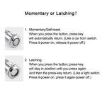 16/19/22mm Two Color Waterproof Metal Push Button Switch LED Light Momentary Latching Car Engine Switch 5V 12V 24V 220V Red Blue
