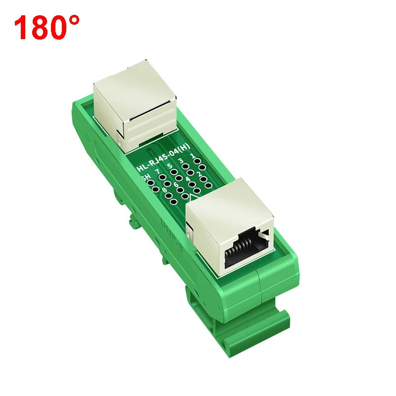 1PCS Din Rail Mounting RJ45 Female To Female Splitter Board RJ45 45 Degree Breakout Board