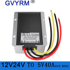 GYVRM DC DC 12v 24v to 5v Voltage Converter 1A 2A 3A 5A 10A 15A 20A 25A 30A 40A Step Up Down Buck 5v Voltage Reducer