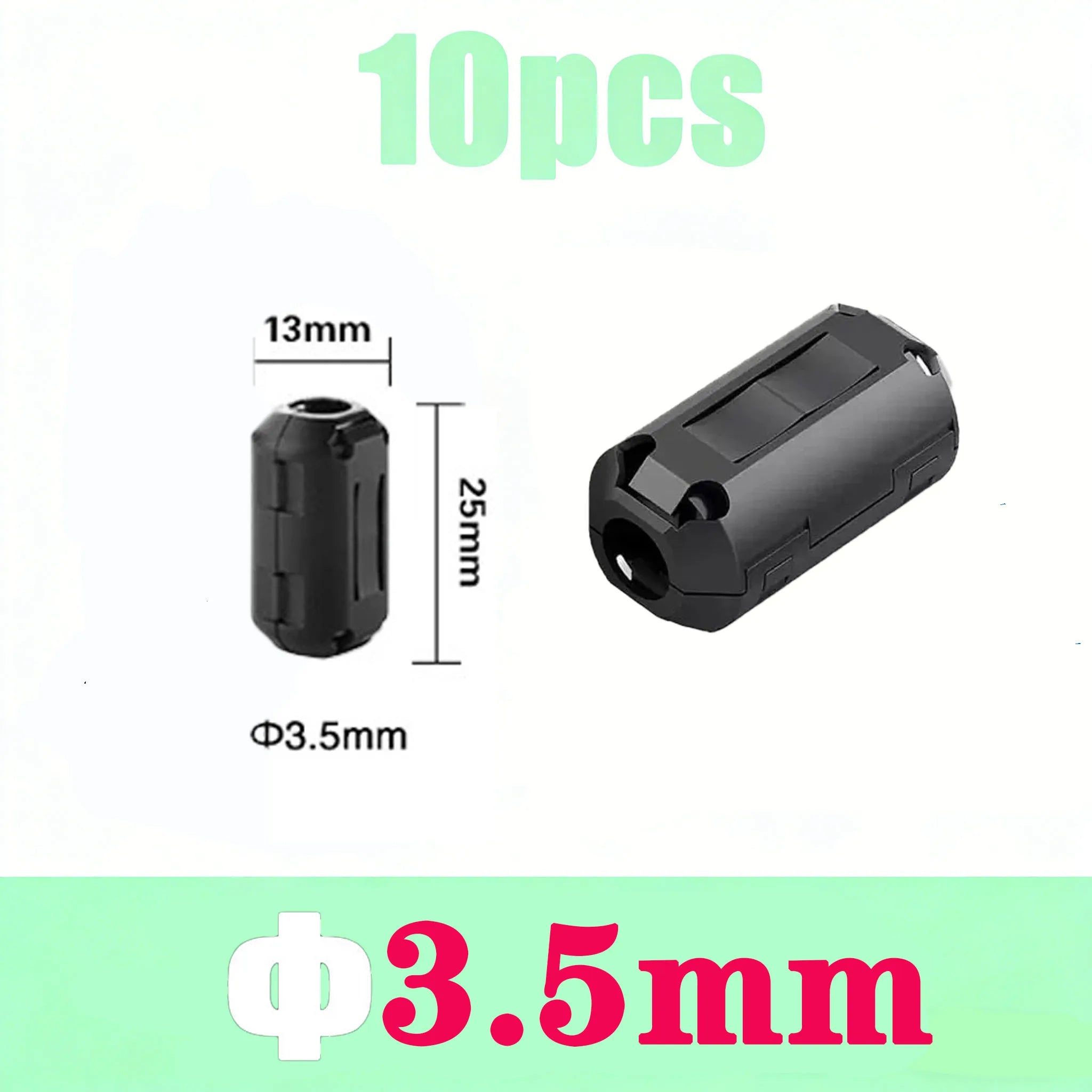10PCS RFI EMI Noise Suppressor Clip-on Ferrite Core Filter Snap Around 3.5-13mm Cable for USB AV Power Cord High Frequency Choke