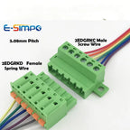 10pcs/5Pairs Docking Female Male Lock Fix Butt Joint 2EDGKD 15EDGRKC-3.81/5.08mm 2-16P Plug Spring Screw Wire Terminal Block