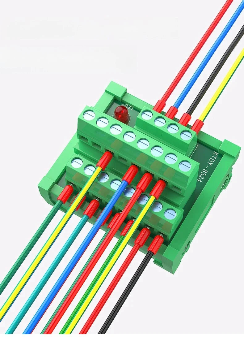 1PCS Guide Rail Terminal Block 1 In 5/8/16 Out Power Distribution Box Wire Parallel Module Guide Rail Terminal Block