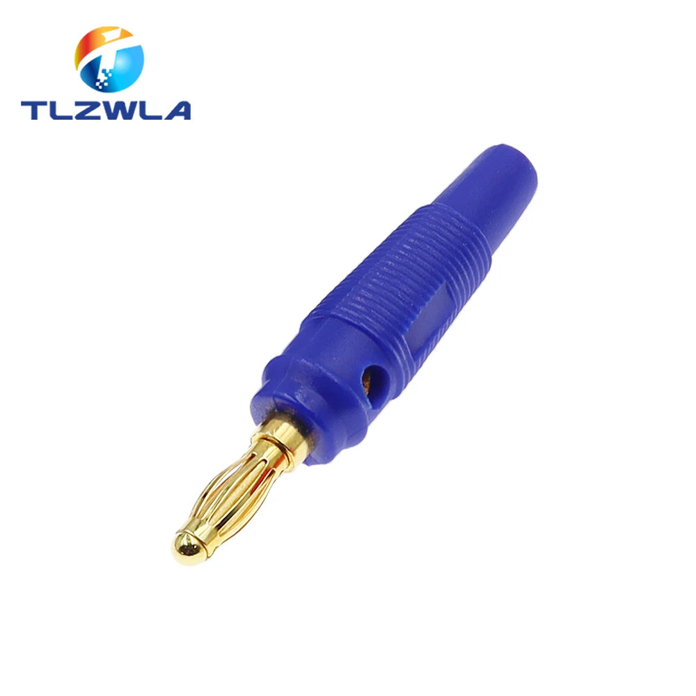 5PCS New 4mm Plugs pure copper Gold Plated Musical Speaker Cable Wire Pin Banana Plug Connectors