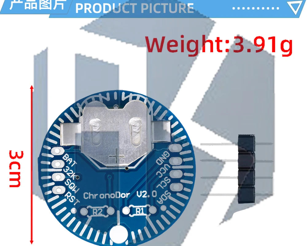 DS3231 ChronoDot V2.0 Precision RTC Module w/ Temp Compensation & I2C - Battery Backup for Arduino/RPi, IoT/DIY