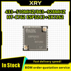 XRY 1PCS HT-CT62 ESP32C3 SX1262 Bluetooth-compatible BLE LoRa LoRaWAN Node WiFi Wireless Module 433-510MHz 863-928MHz Antenna