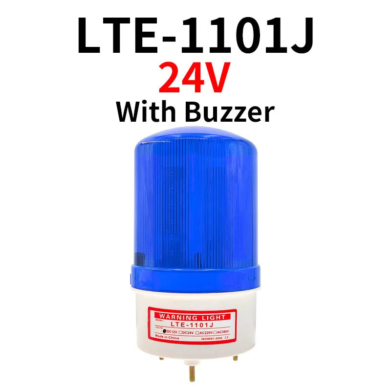 12V/24V LED Strobe Signal Warning Buzzer Light Warning Lamp Sound Indicator Light Flashing Security Alarm 220V LTE-1101J