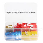 50/80/180pcs 5/10/15/20/30A Car Auto Small and Medium Blade Fuse Motorcycle Boat Truck Automotive Blade Fuse Assortment Set