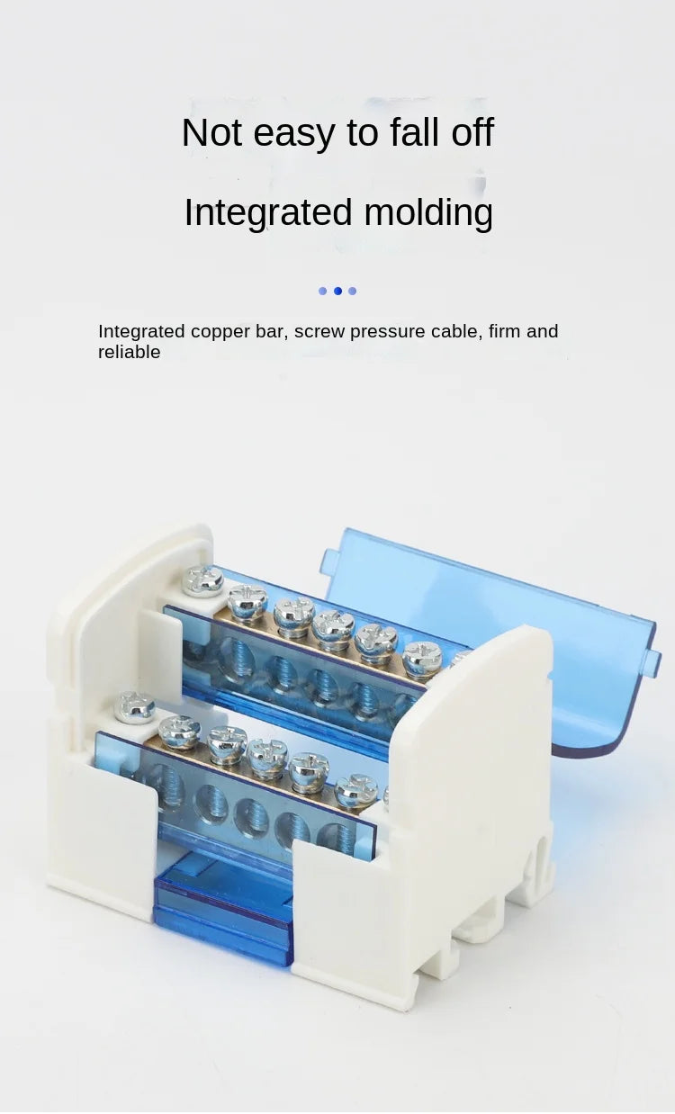 207 211 407 Din Rail Terminal Blocks Screw Modular Power Distribution Box Block Box Zero Wire Terminal Copper Junction Box