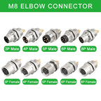 M8 Sensor Connector Waterproof Male&Female Plug Straight Angle Screw Threaded Coupling 3pin 4pin 5pin 6pin 8pin