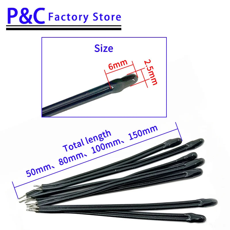 NTC Thermistor MF52D Small Leather Wire 1K/1.5K/2K/3K/5K/10K/30K/50K/100K B3950 B3435 Temperature Sensor 1%