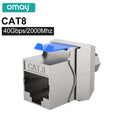 CAT8 RJ45 Tool-Less STP Shielded Keystone Jack Module Self-Locking Zinc Alloy Network Coupler Adapter for Secure Network Connect