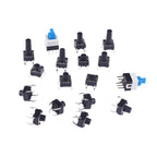 180 Pcs Tactile Push Button Switch Kit  - 6mm/7mm SMD & THT Momentary Tact Switch Assortment, Electronic Components DIY Repair