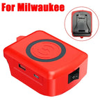 Fast Wireless Charger Adapter for Makita/Milwaukee/Dewalt 18V Battery - with Type C & USB Output, Wireless Phone Charger
