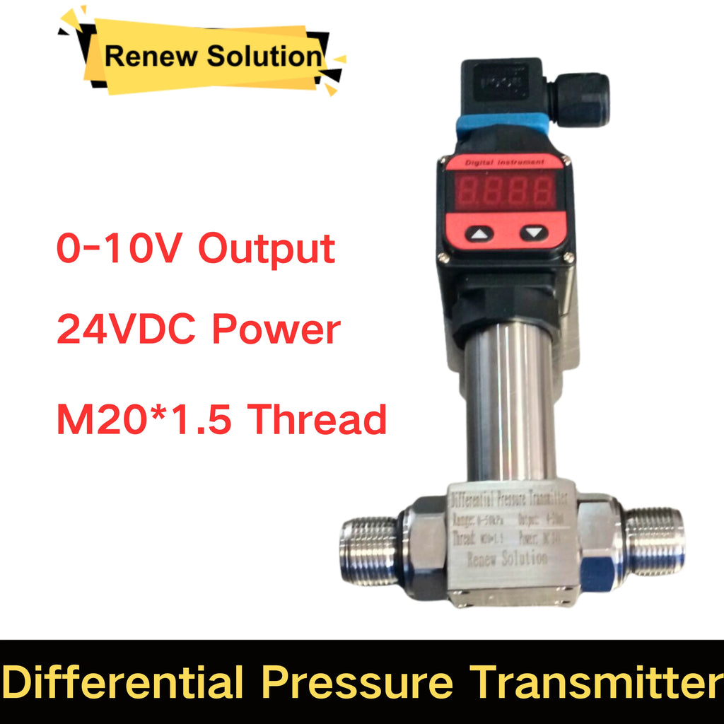 4-20mA  Water Differential Pressure Transmitter Sensor 0-0.05Mpa Full Stainless Steel G 1/2"