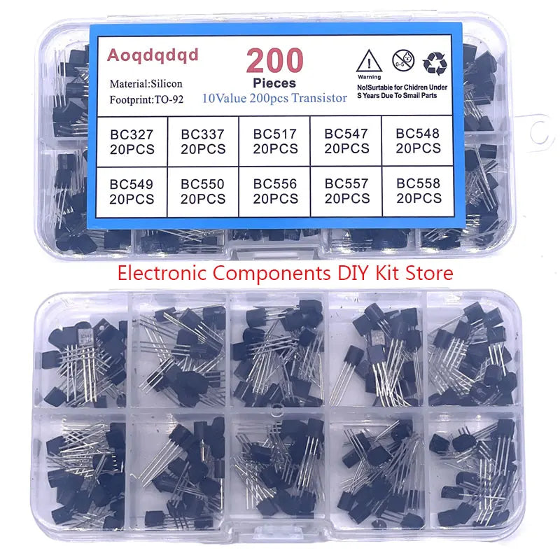 50-840PCS Transistors kit NPN PNP S8050 S8550 S9012 2N3904 2N3906 C1815 A1015 J13001 BC327 BC337 BC517 BC547 BC548 BC549 BC558