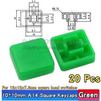 20 Pcs Tactile Pushbutton Switch 12*12*7.3MM Micro Switch Pushbutton A14 A24 Pushbutton Cover 12x12x7.3MM Square Head Pushbutton