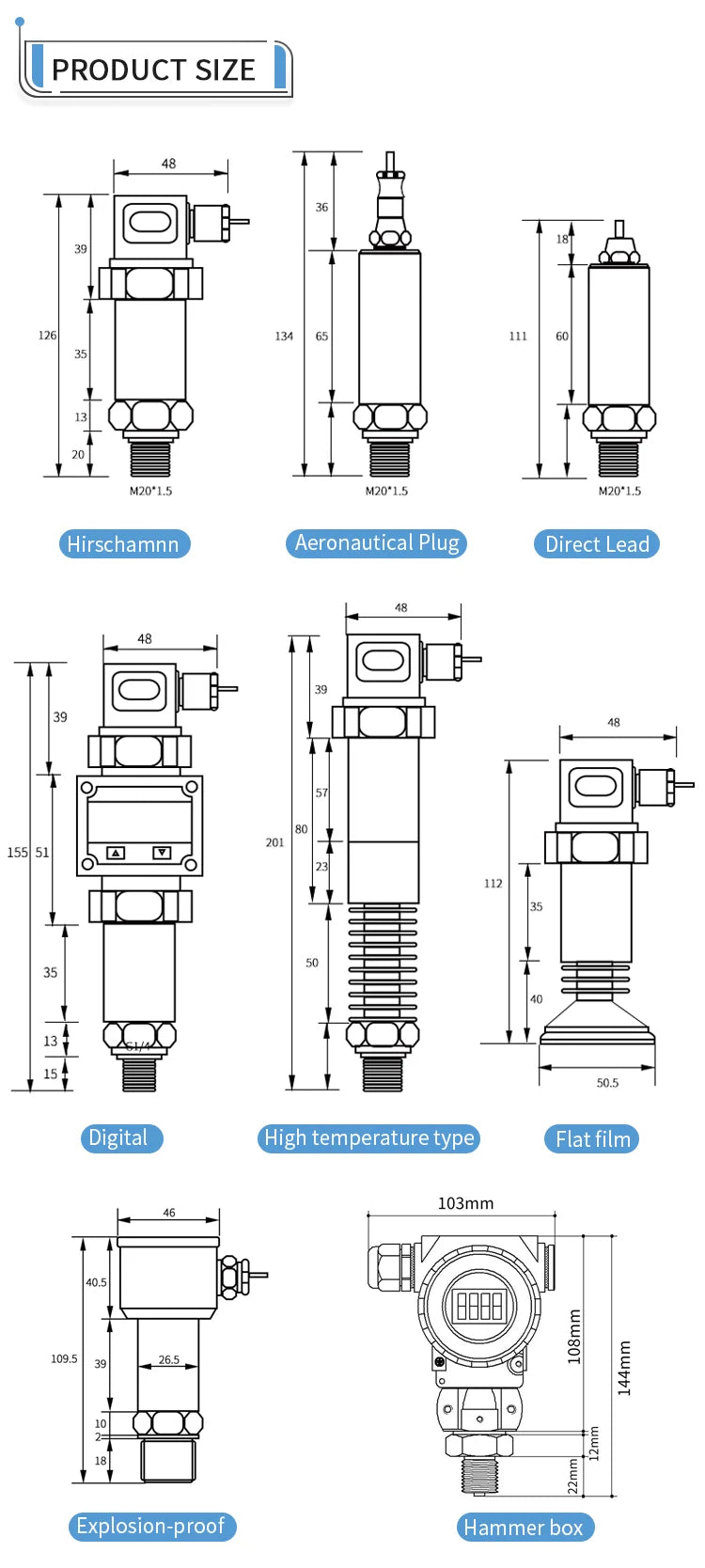 0-10bar to 4-20mA LCD Pressure Transmitter for Water Oil Gas 1bar 25bar 50bar 200bar Digital Display Pressure Sensor Gauge 0-10V