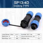 SP13 Aviation Waterproof Connector IP68 Docking Electrical Cable Wire Male Female Plug Socket Welding Type Industrial Connector