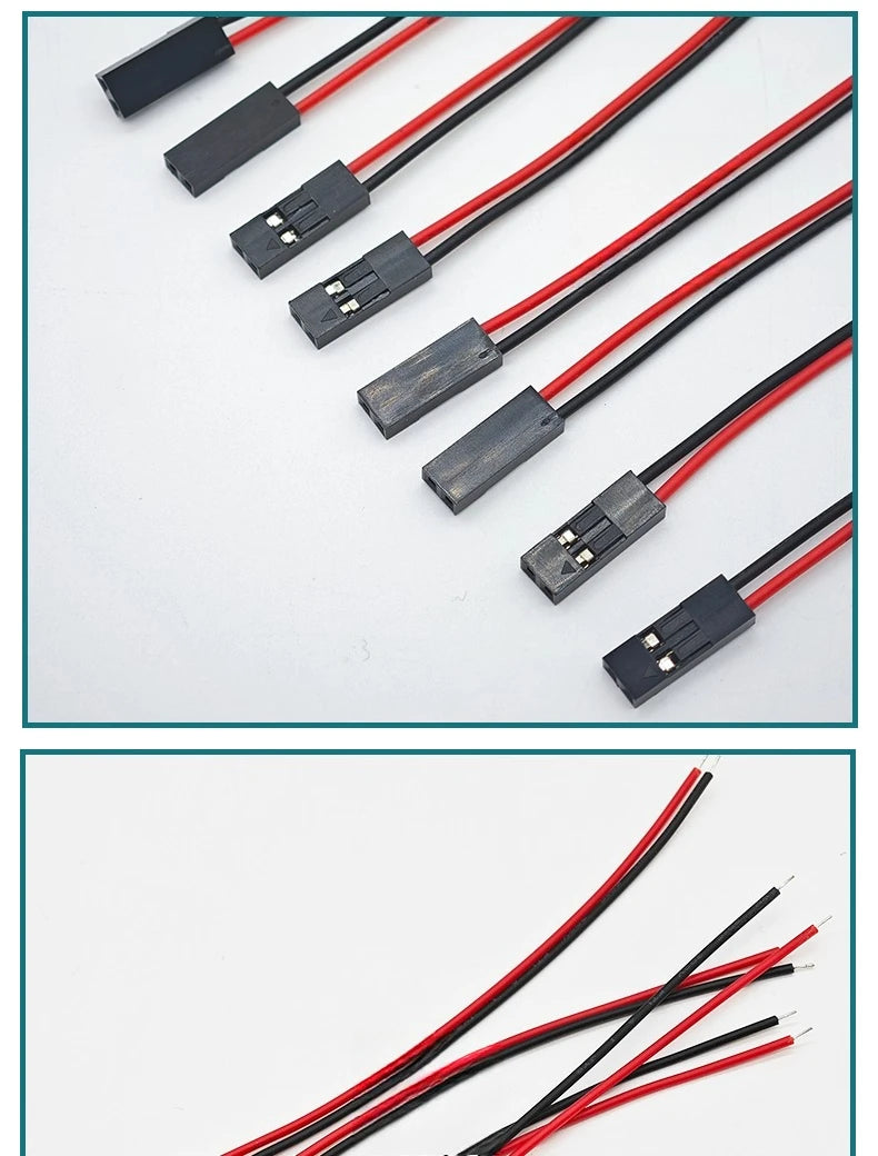 10/20pcs 2pin Dupont Cable 2P 2 Pin Female Jumper Connector Wire 2.54mm Pitch Length 10CM 20CM 30CM Single Head For 3D Printer