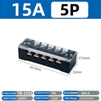 Dual Row Strip Screw Terminal Block TB1503-TB151 15A  Fixed Wiring Board Wire Connector for Electronic Components