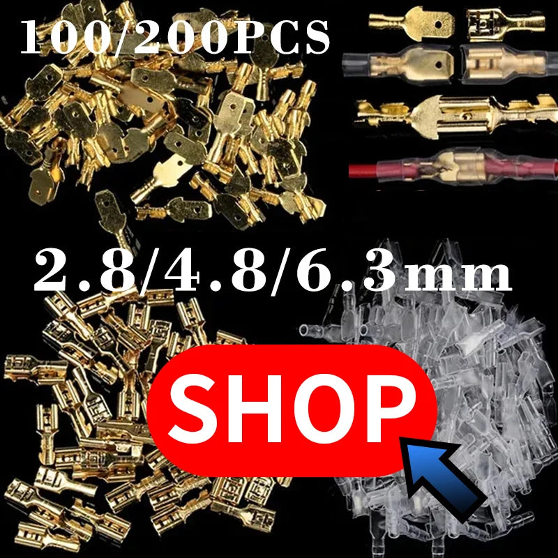 25 50sets 4.0mm bullet Crimp terminal car electrical wire connector diameter Female+Male+sheath Case Cold press terminal 1in2out