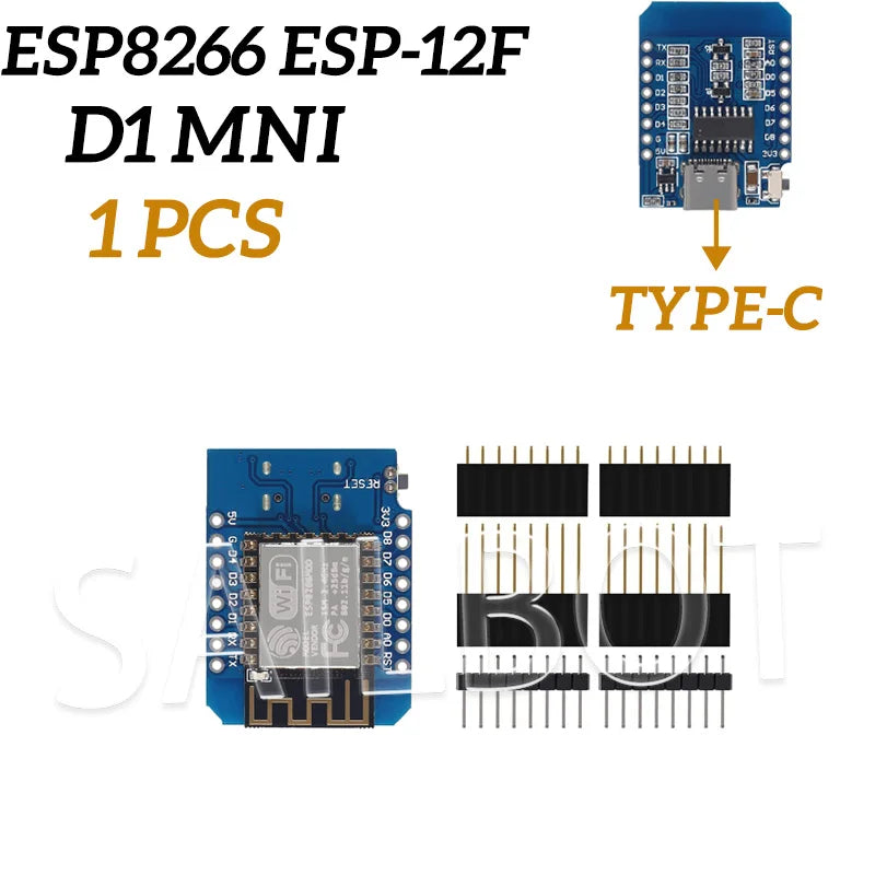 1-10PCS WeMos D1 Mini TYPE-C/Micro USB ESP8266 ESP-12F CH340G V2 Module WiFi D1 Mini Development Board 3.3V With Pin For Arduino
