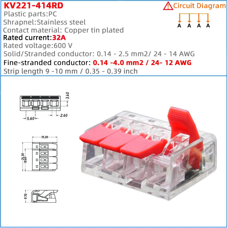 Mini Fast Wire Connector Terminal 25/50/100 PCS Set Compact Plug-in Home Wiring 0.08-4.0mm Universal Cabler for Electronics