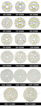 1PCS LED Light Source Round Light Panel 3W 5W 9W 15W 18W 24W 36W 50W SMD5730 DIY Light Bulb Modification Light Panel Accessories