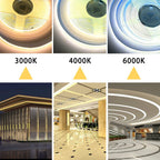 5M 10M 20M COB CCT LED Strip 24V Flexible High Density Dimmable Room Light 2.4G RF Touch Remote Control Dual White 2700K-6500K