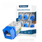 ZoeRax RJ45 Cat6 Keystone Jacks Slim Profile 1/10/30-Pack, 90-Degree Ethernet Punch Down Keystone Jack Adapter