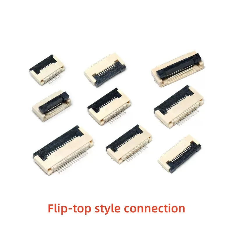 5pcs/10pcs FPC FFC socket Connector 0.5mm 1mm Pitch Flat Cable Flip bottom connection 4/5/6/8/10/12/14/16/20/22/24/30/34/40/50P