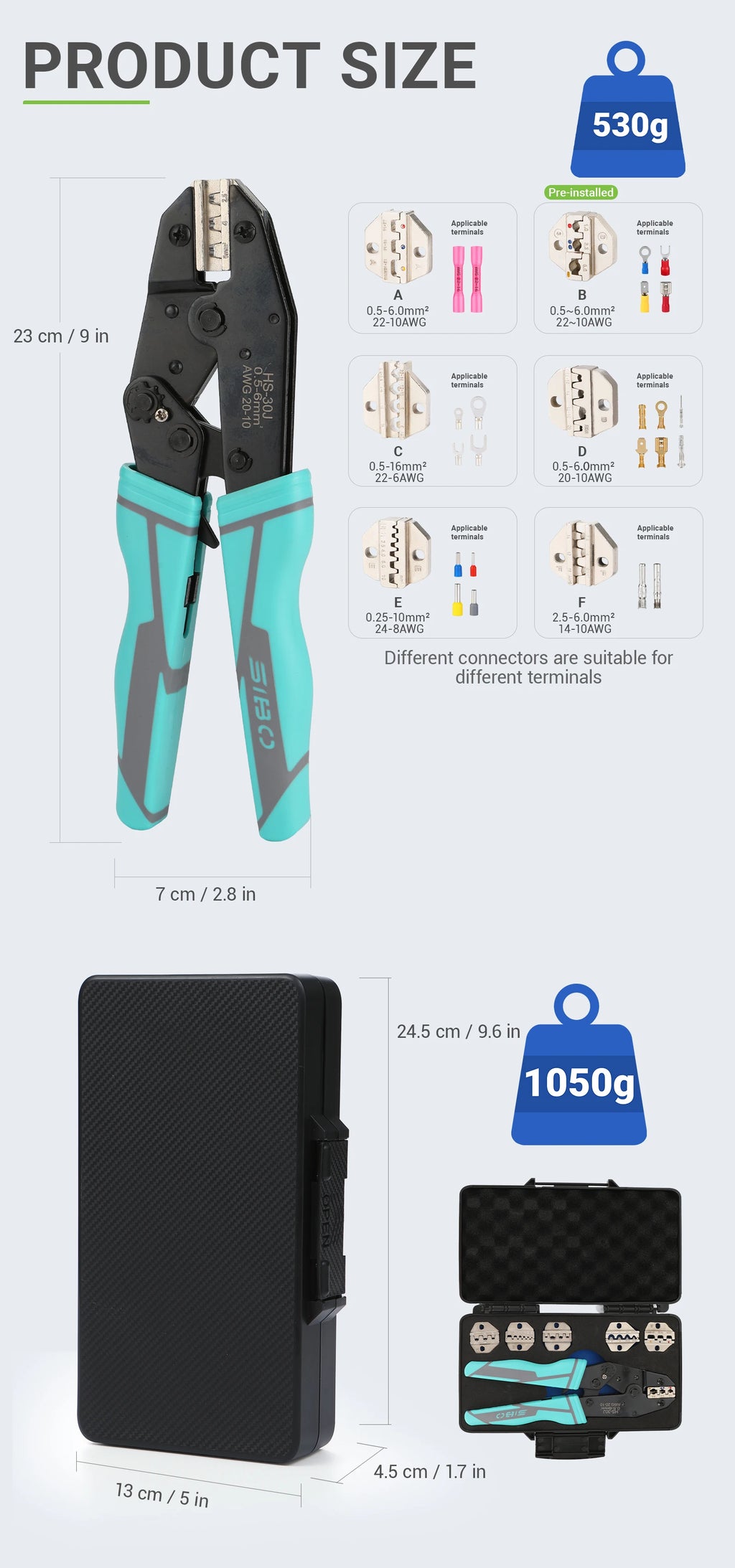 Crimping Tool Set Electrician Ratchet Wire Crimper For Crimp Terminals Dupont JST Non Insulated Open Barrel Ferrule MC4 Solar