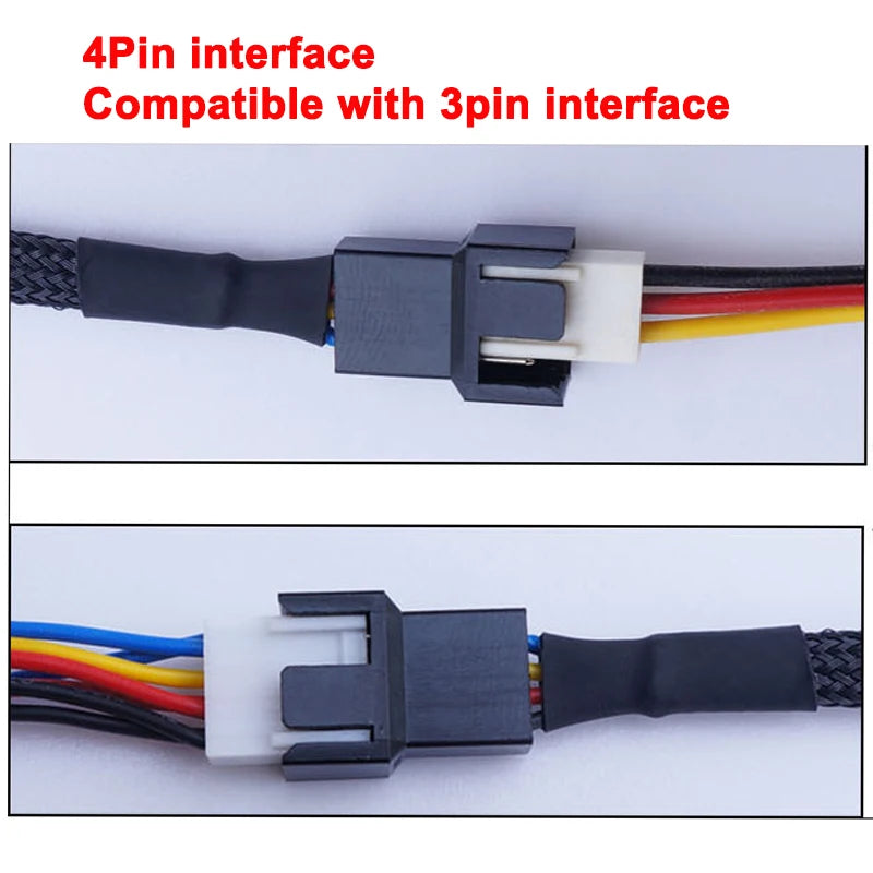 1Pcs PWM Fan Splitter 4pin Adapter Cable 1 To 4/3/2/1 Ways PWM Fan Splitter Extension Power Cable Connector Y Splitter Black