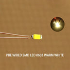 10pcs/Lot 0402 0603 SMD Lamp Wired Micro Led Pre-Soldered Micro Litz Wired Chip 20cm 3V Railway Model Scenes
