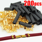 Copper Electrical Wire Connectors Set U-Shaped Crimp Terminals for Fast Wiring Cable Lock 0.5-1.5mm² with Heat Shrink Tube Kits