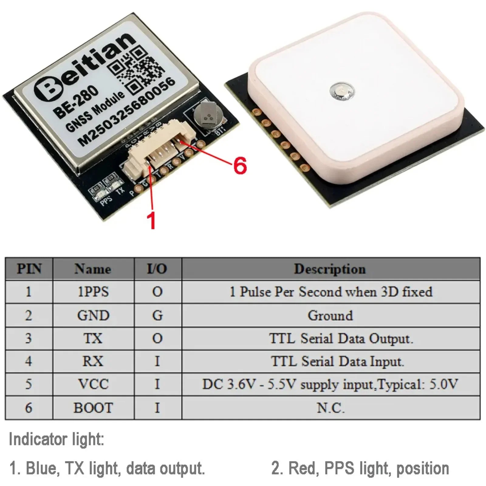 Beitian GPS Receiver Module BN-180/220/250/280/880 Multi-GNSS Support for Arduino Flight Control Drone