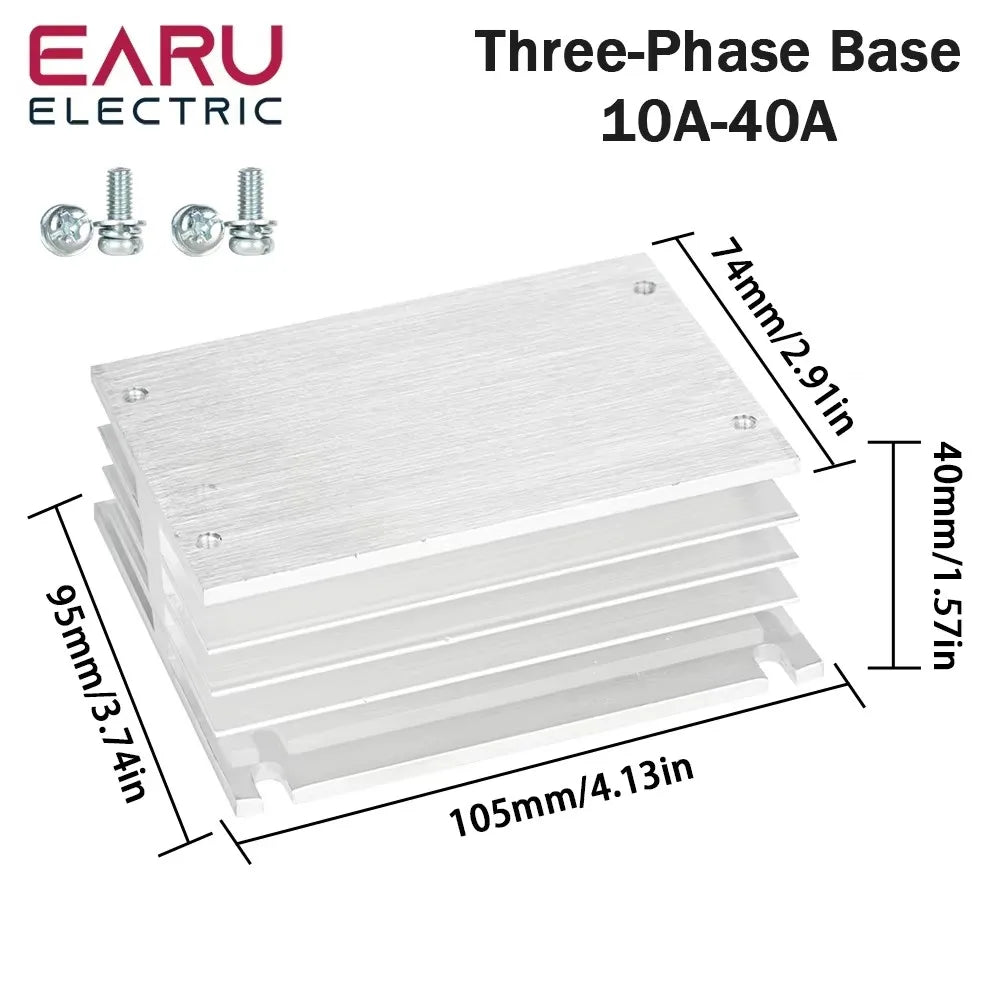 EARU 10A-200A New Single Phase Three Phase Solid State Relay Module Heat Sink SSR DA AA DD Aluminum Fins Radiator Din Rail Mount