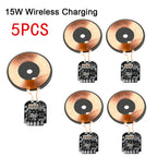 5Pcs Wireless Charging Transmitter Module Supports 5W 10W 15W Wireless Charging QC 2.0 Adapter Electromagnetic Induction Charger