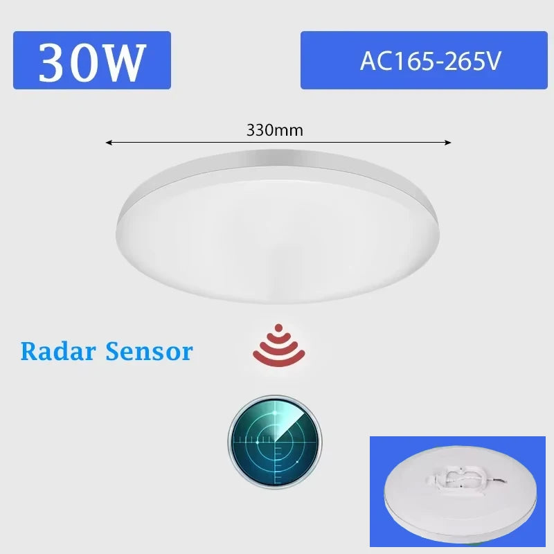 LED Radar Sensor Light Waterproof Ip44 220V Ceiling Lamp for Living Room Bathroom Corridor Decor Led Panel Light Motion Sensor
