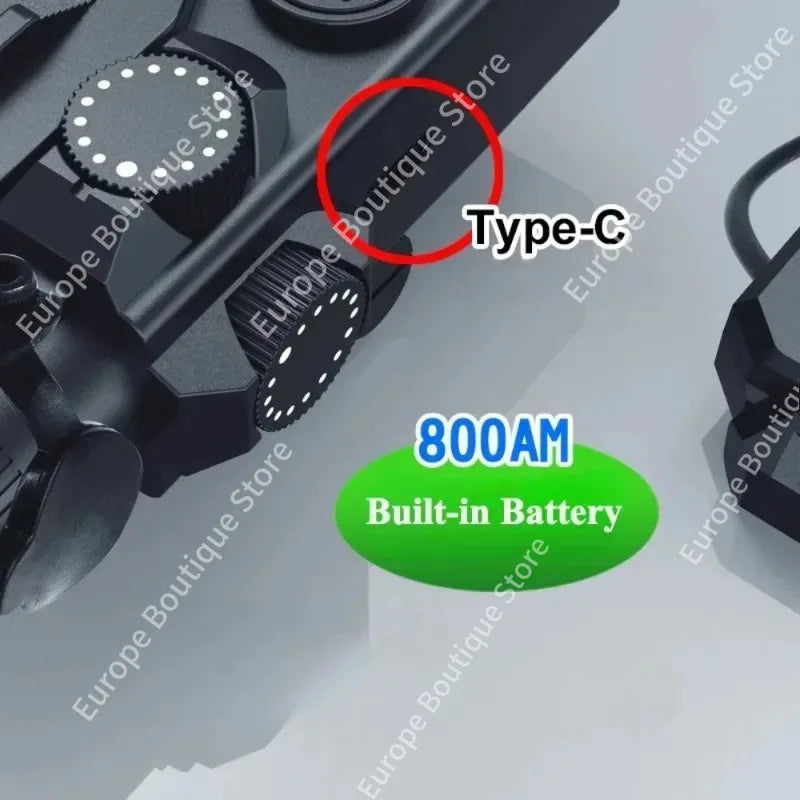 20mm Rail Mount DBAL-A2 Device, Red Green Laser Aiming Indicator, Portable White LED Flashlight for Outdoor Toys