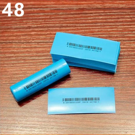 100pcs/lot 18650 Lithium Battery Heat Shrinkable Film PVC Heat Shrinkable Skin Battery Packaging Skin Insulation Sleeve