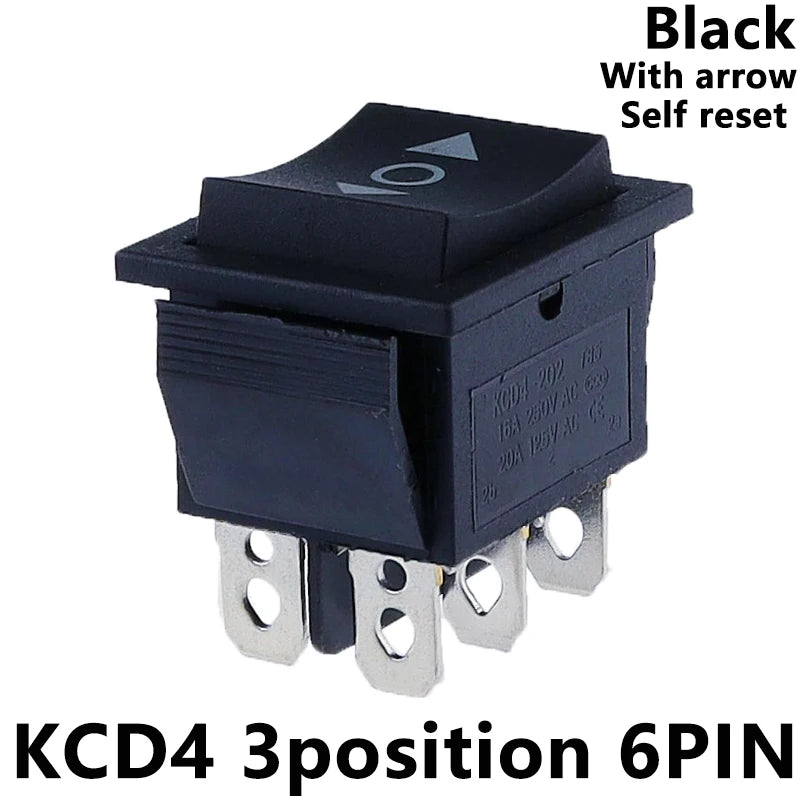 1PCS KCD4 Rocker Switch Power Switch ON-OFF-ON 3 Position 6 Electrical equipment With Light Switch 16A 250VAC/ 20A 125VA