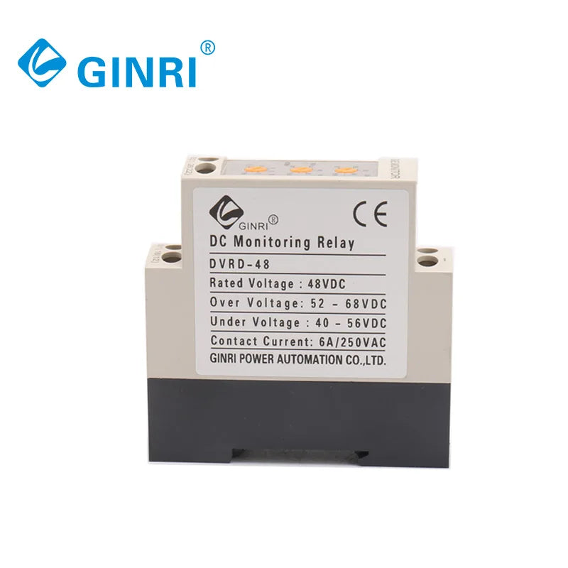 GINRI DVRD-48 Adjustable 48V DC Over and  Under Voltage Monitoring Protection Relay Voltage Relay