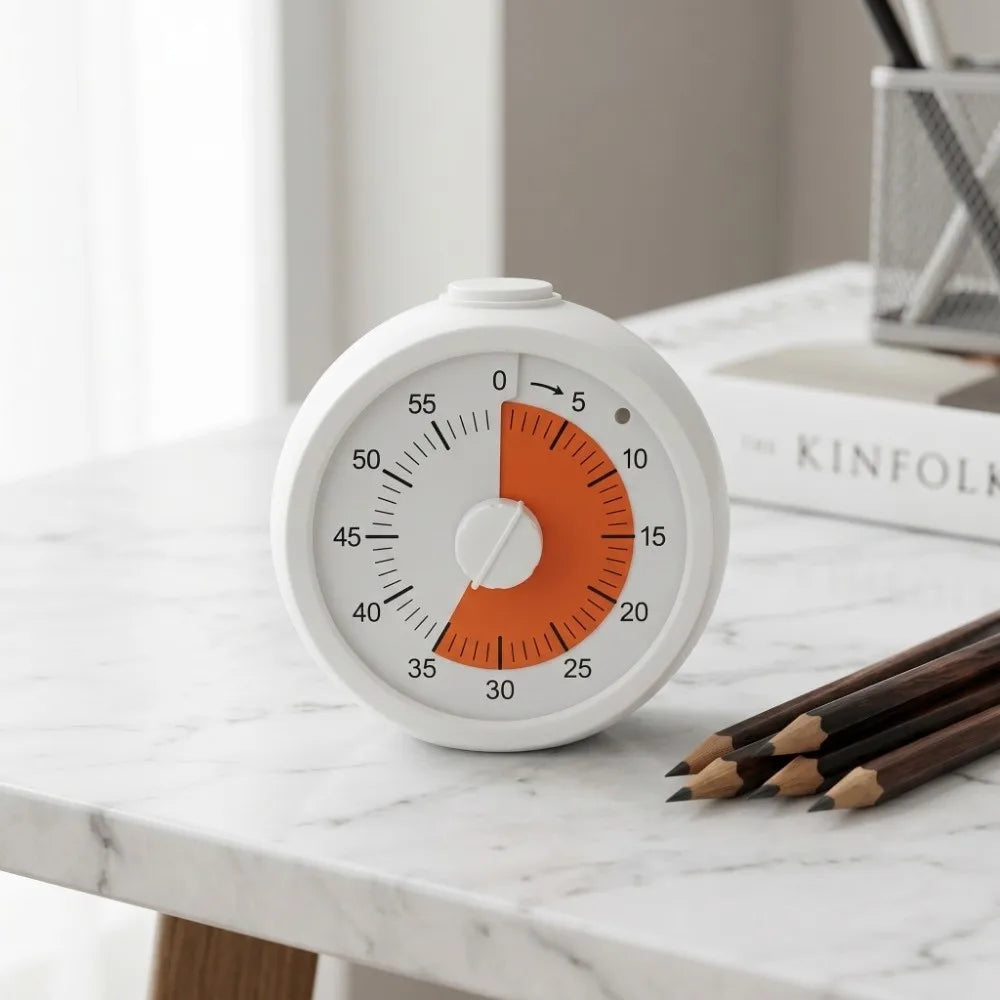60 Minute Visual Timer Self Discipline Silent Operation Countdown Alarm Clock Square / Round Design Visualization
